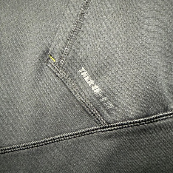 Nike Therma Fit Hoodie Mens XL Black Volt Swoosh Pullover Sweatshirt Athletic - Picture 3 of 10